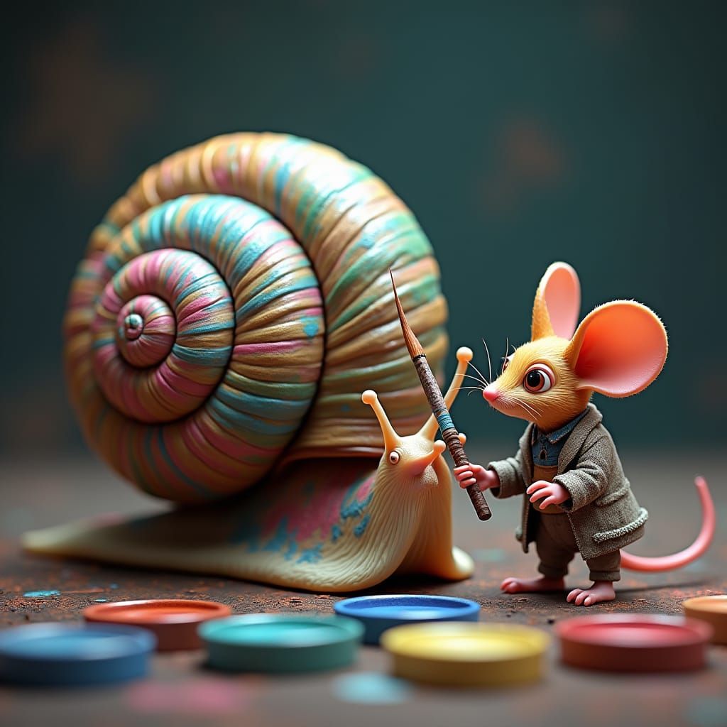Snail Art: 3D Mouse Painting Colorful Shell