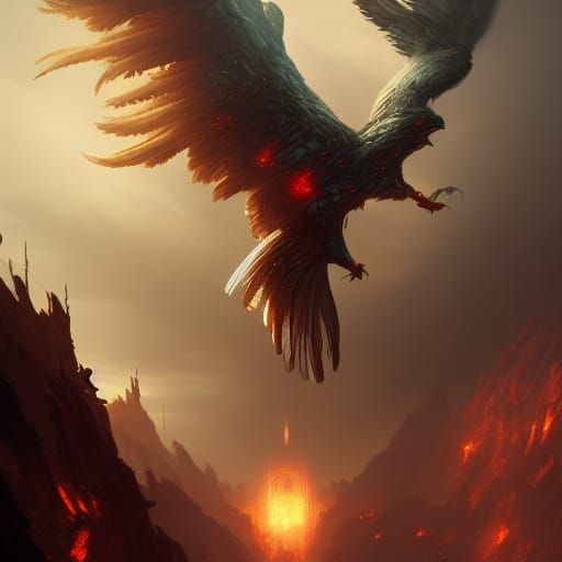 Phoenix in the Universe: Hyperdetailed Fantasy Art