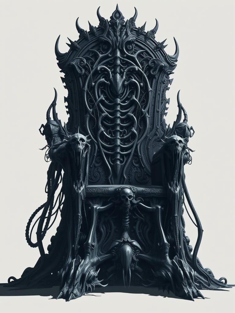 Cyberpunk Throne in Dark, Industrial Aesthetic