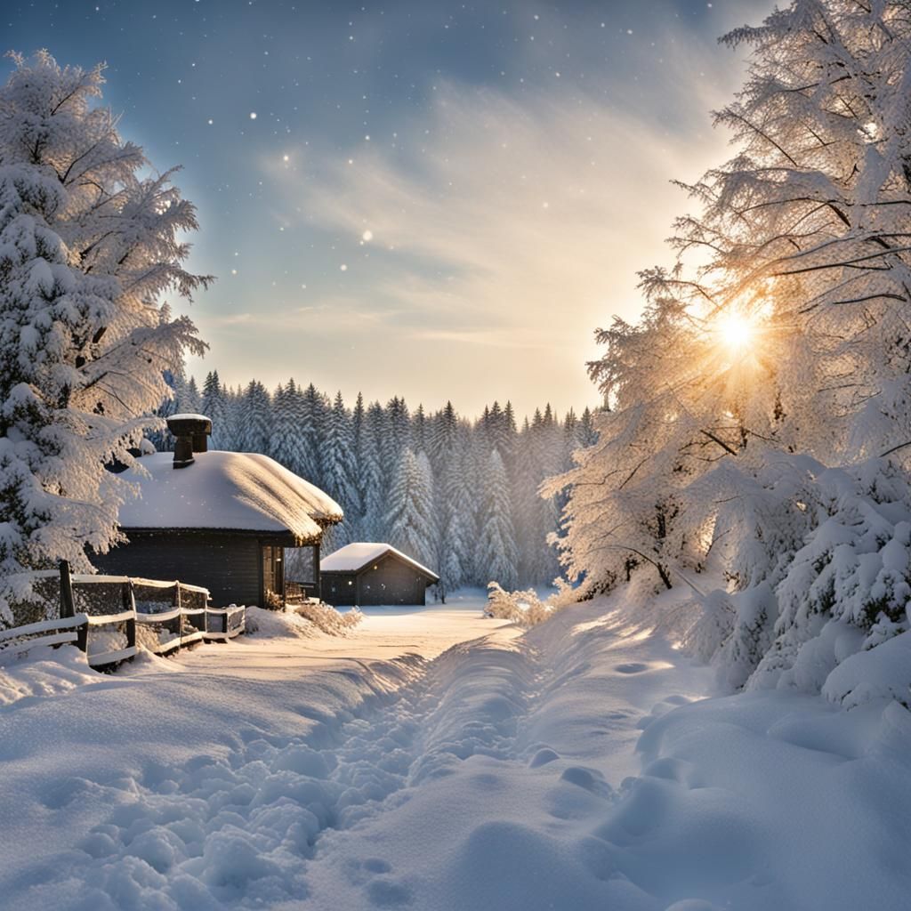 Snowy Landscape Generated from Simple Prompt