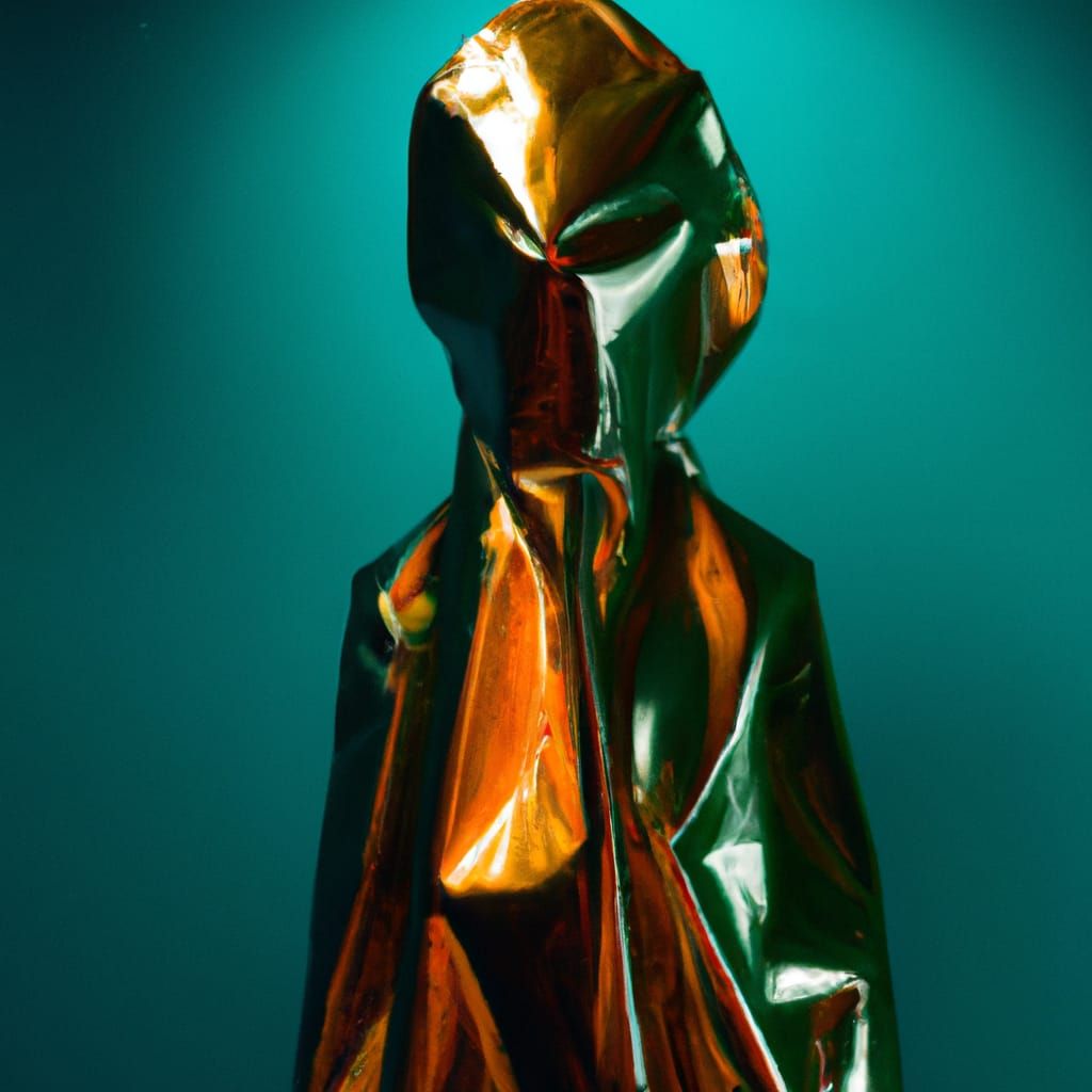 Foil Sculpture of a Conical Head Figure