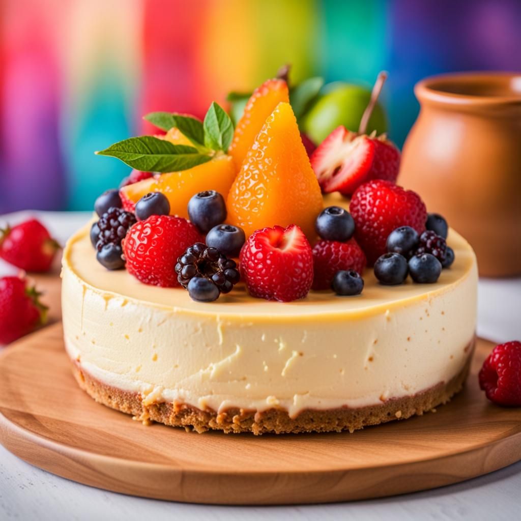 Delicious Cheesecake with Fruit Topping