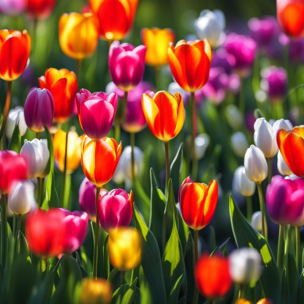Spring Flowers in Volumetric Lighting
