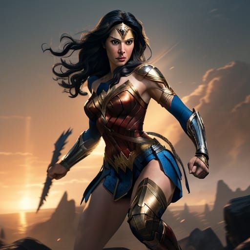 Fusion of Wonder Woman and Black Panther in Epic Battle