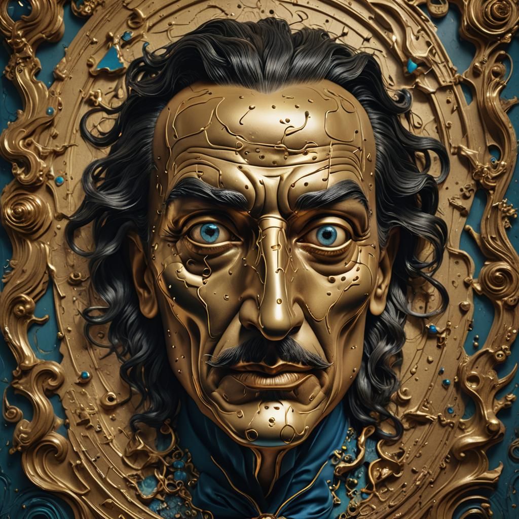Surreal Dali-esque Mask in Detailed Matte Painting
