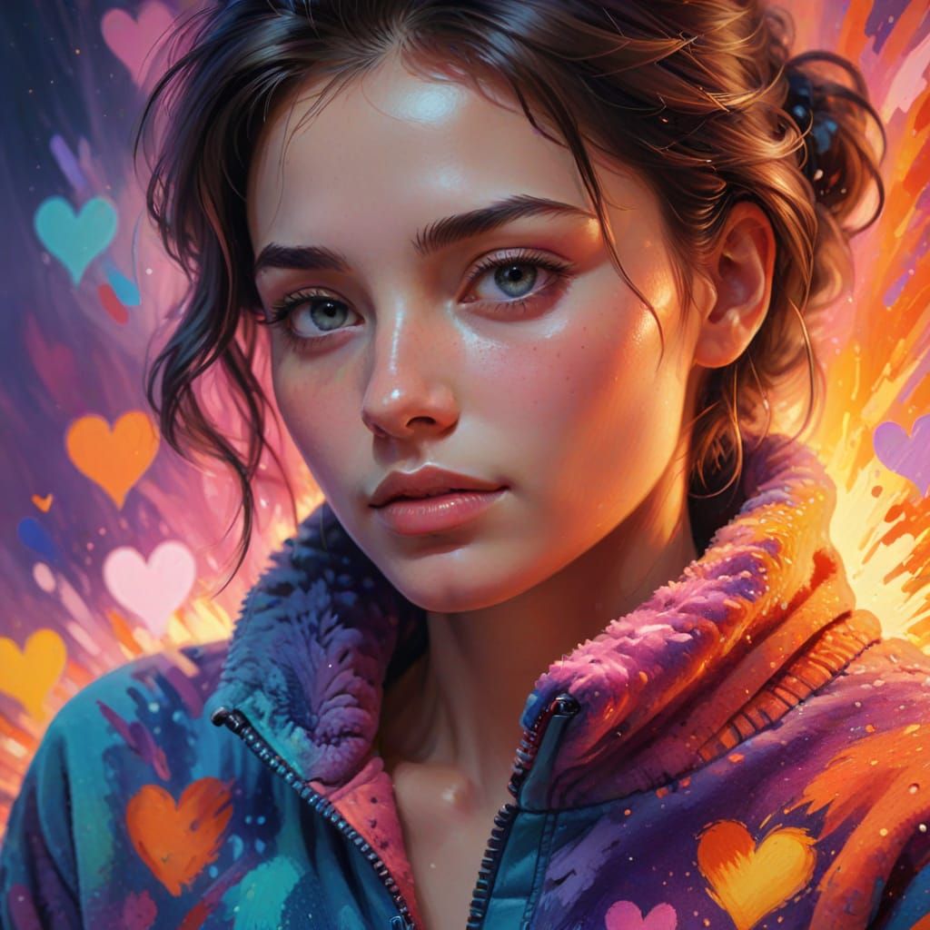 Person in Fleece Jacket Surrounded by Love