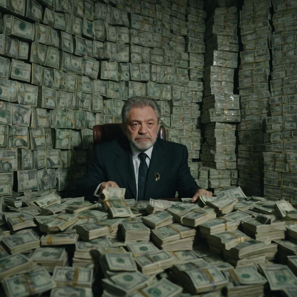 Lula Surrounded by Money: Cinematic Film Still