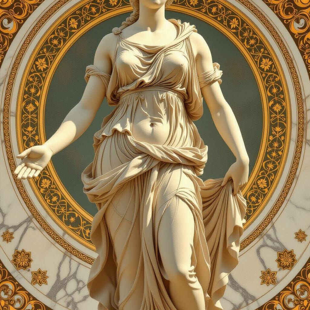 Venus de Milo with Restored Arms in Classical Style