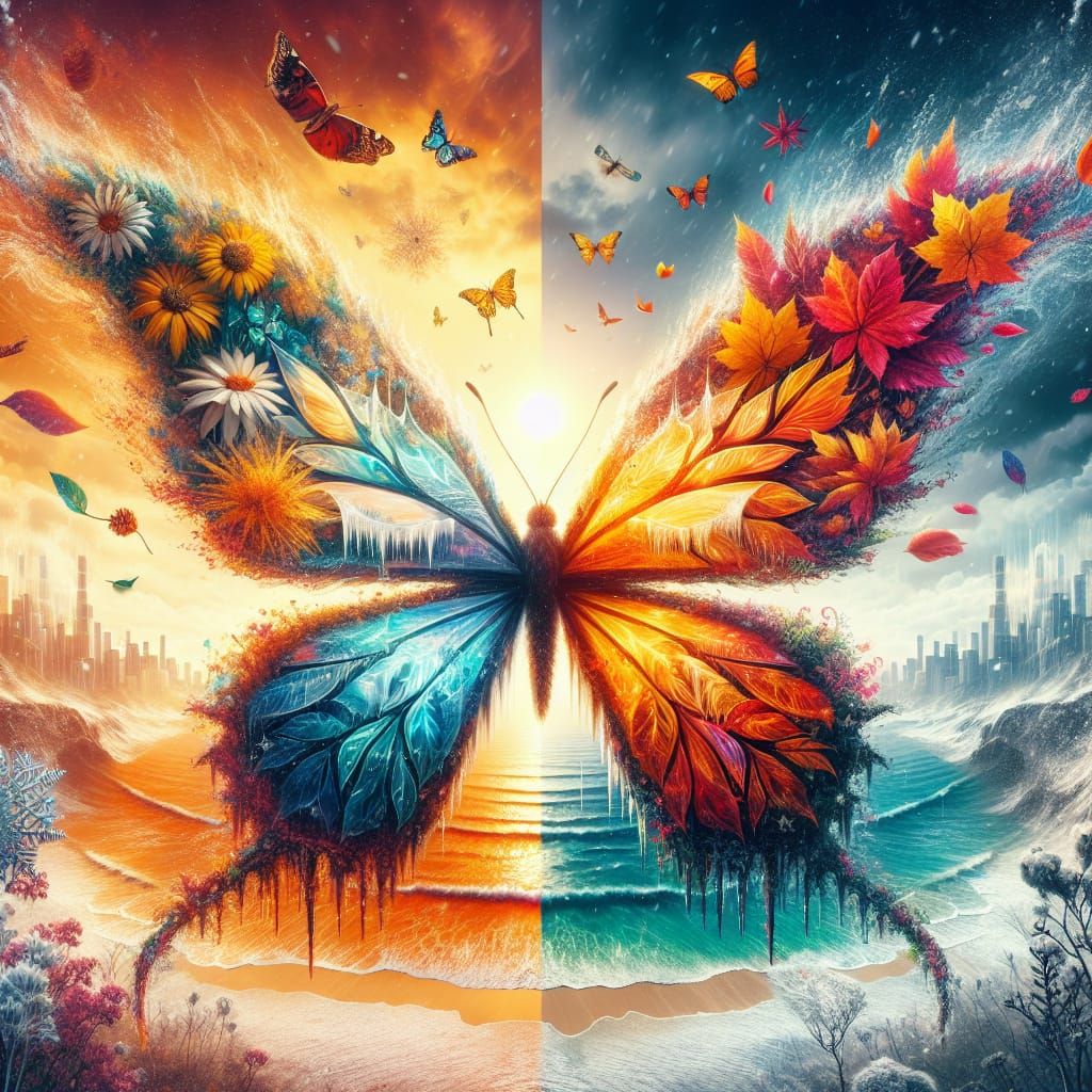 Four Seasons Butterfly: A Digital Matte Painting