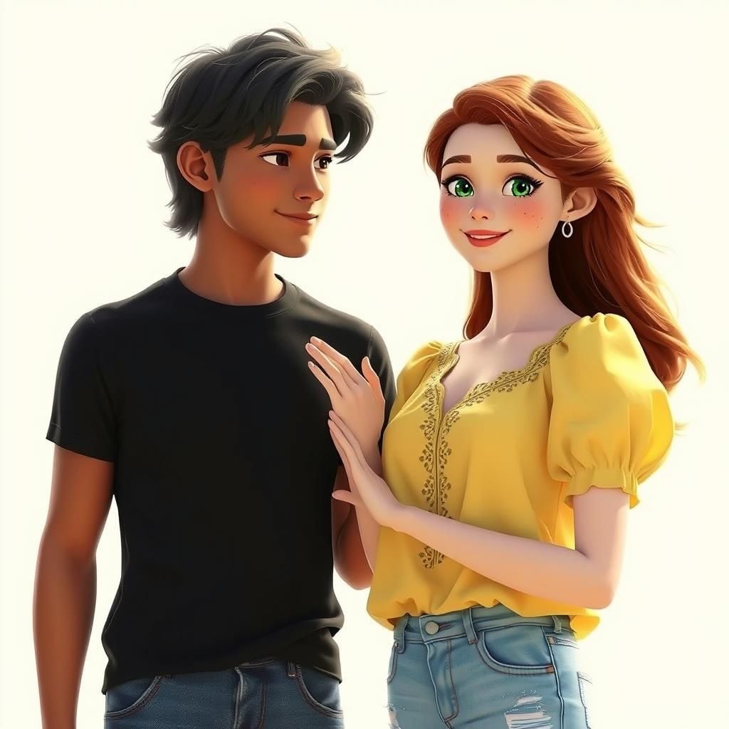 Young Couple in Love: Stylized 3D Render