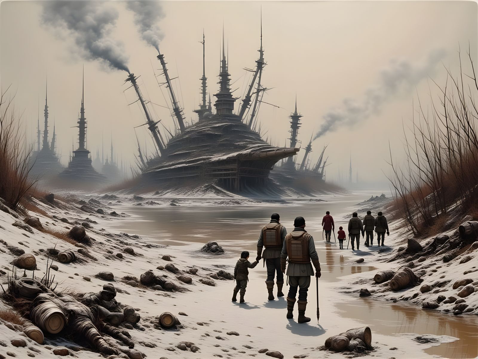 Post-Apocalyptic Frontier Life in Detailed Realism Style
