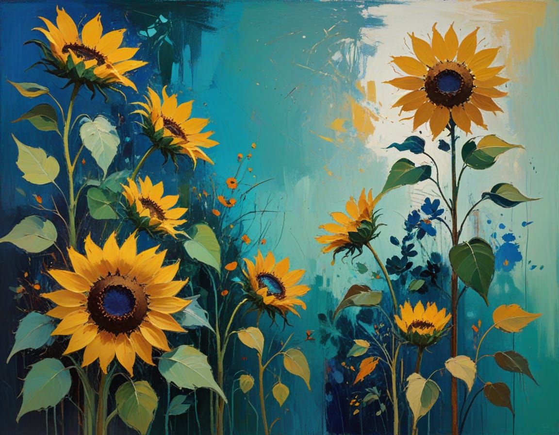 Vibrant Sunflowers in Dawn's Warmth