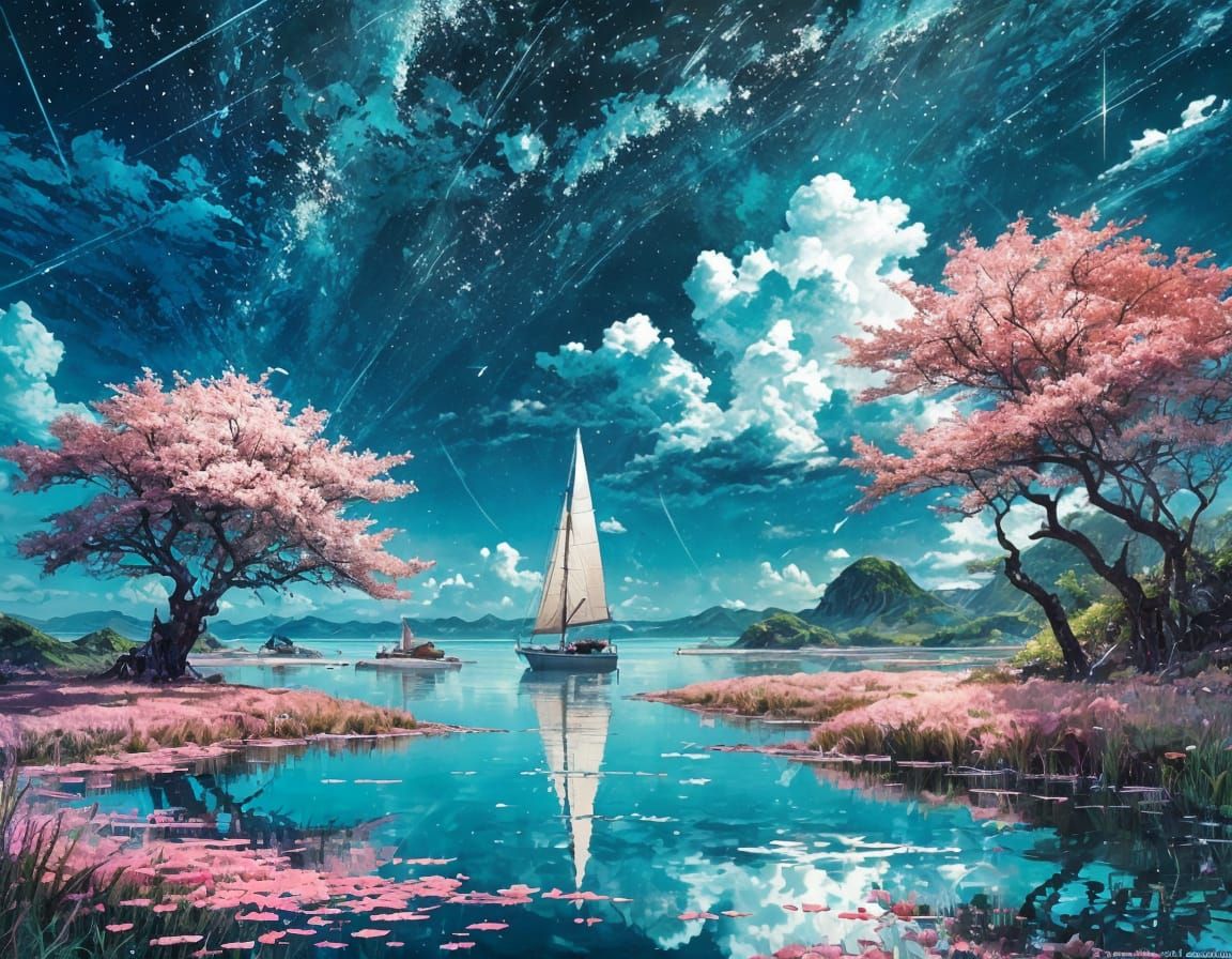 Enchanted Lagoon Seascape in Manga Style