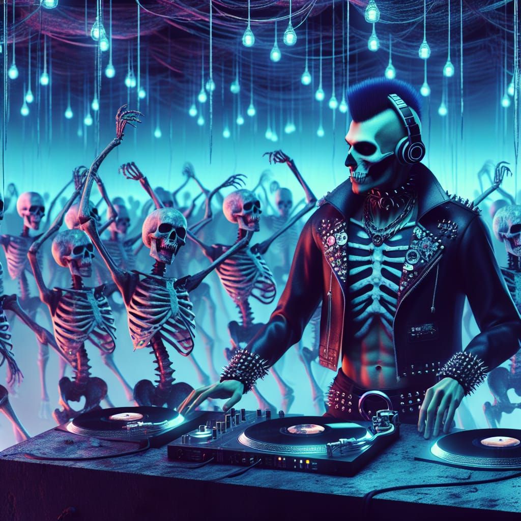 Cyberpunk Vampire DJ Conjures Dark Fantasy Rave