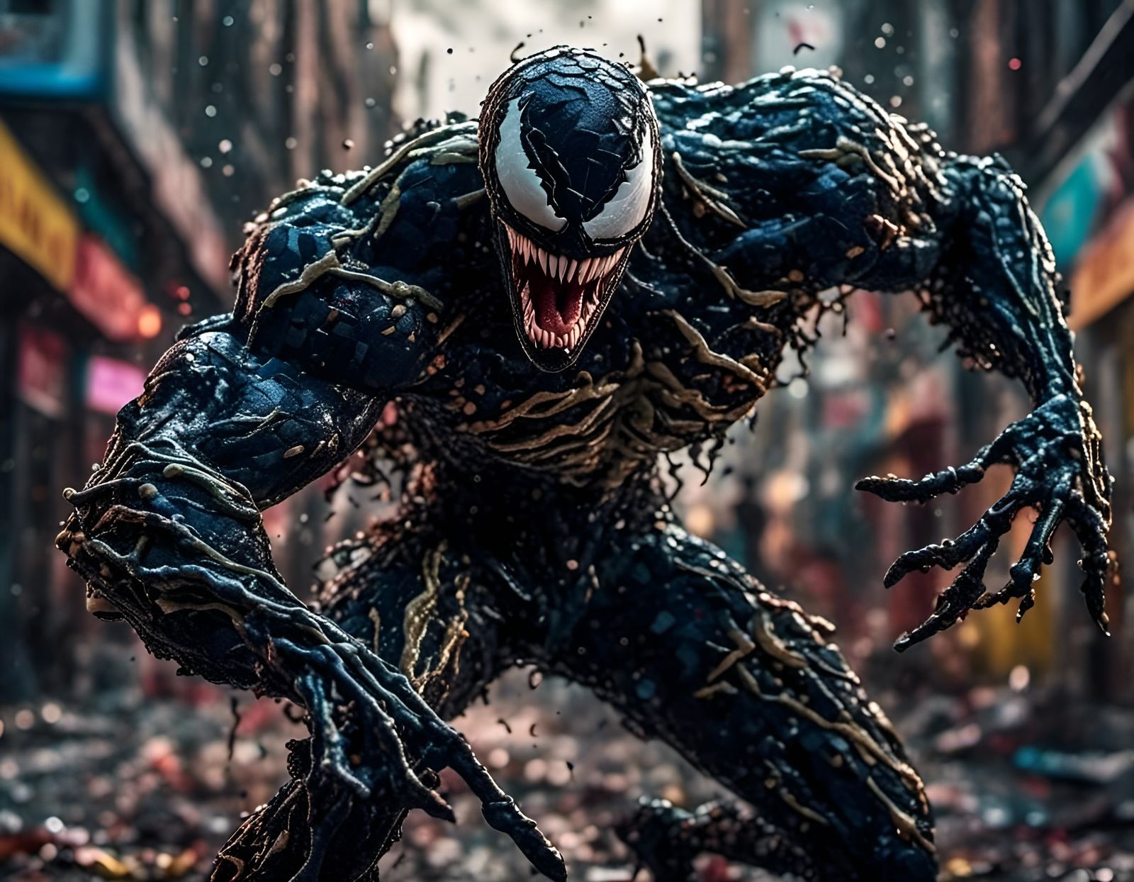 Pixelated Venom in Dynamic Pose