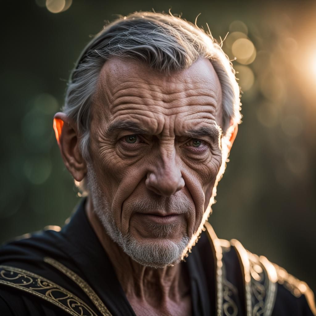 Powerful Sorcerer Portrait with Bokeh Lighting