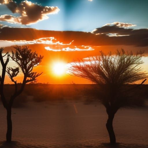 Cowboy Silhouette at Desert Sunset: Professional Photography