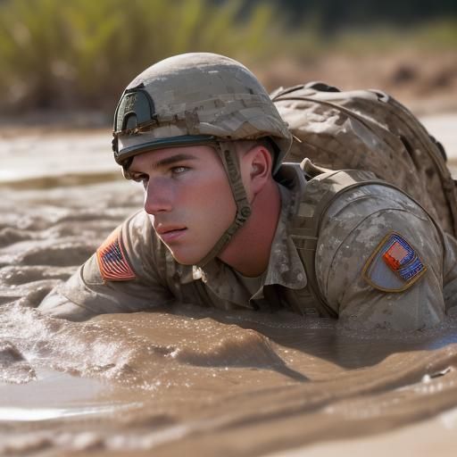 Soldier Sinking: Professional Photography of Quicksand Peril