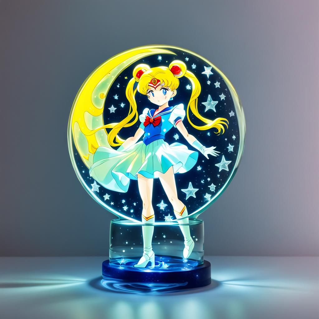 Glowing Transparent Glass Sailor Moon