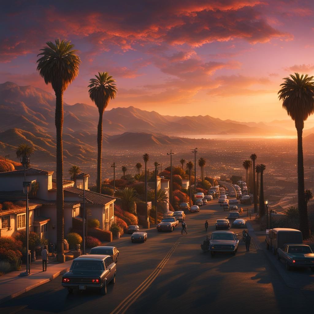 Epic California Sunset: Digital Matte Painting