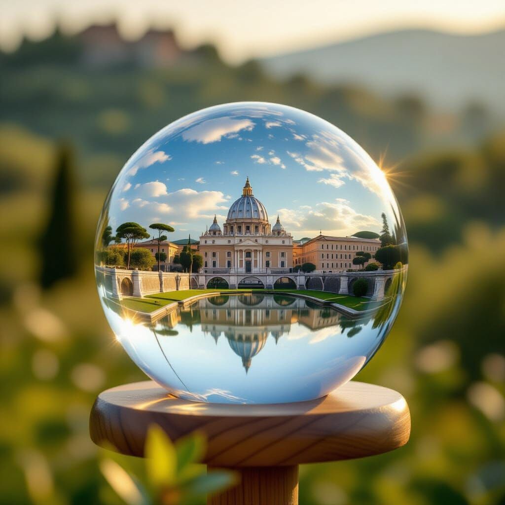 Sunny Rome Cityscape Encased in Glass Globe