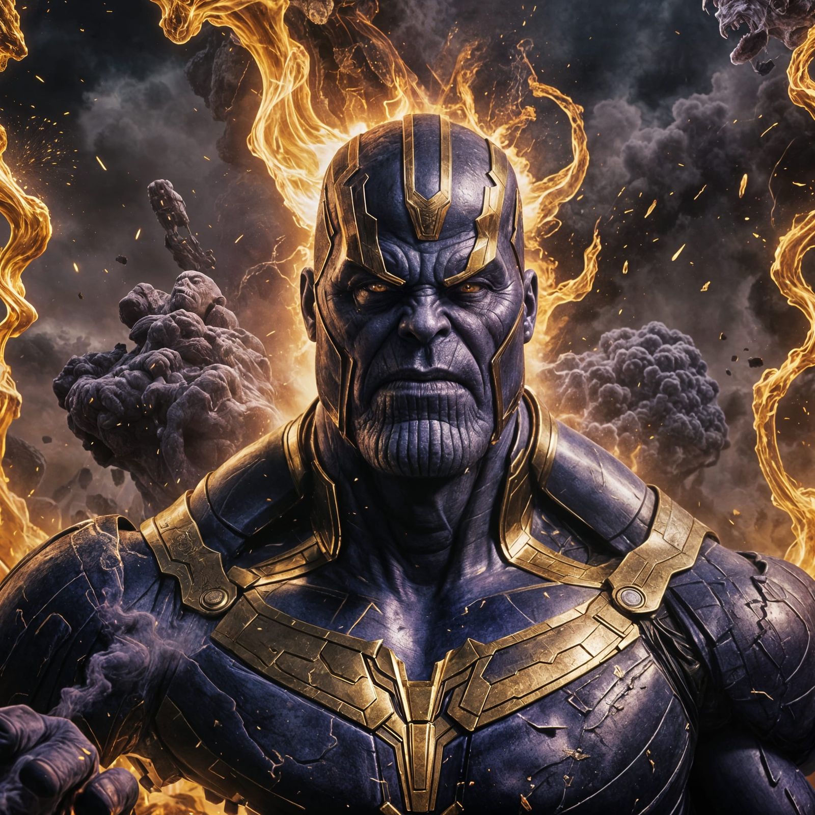 Angry Thanos Matte Painting in Unreal Engine 5