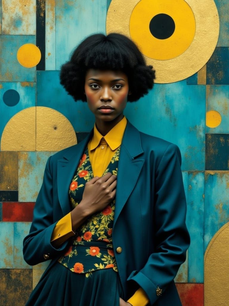 Zoot Suit Fashion Portrait in Abstract Style