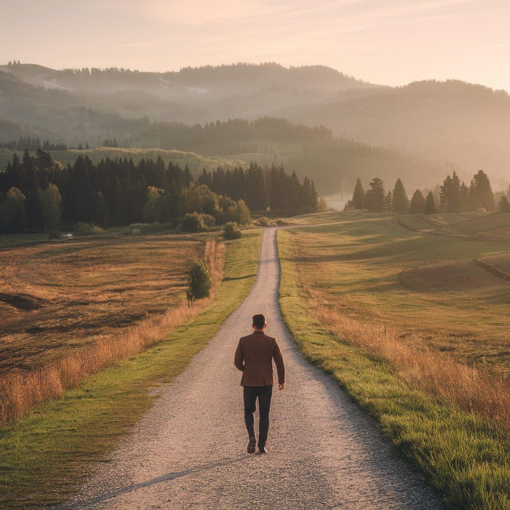 Surreal Yellow Brick Road Landscape