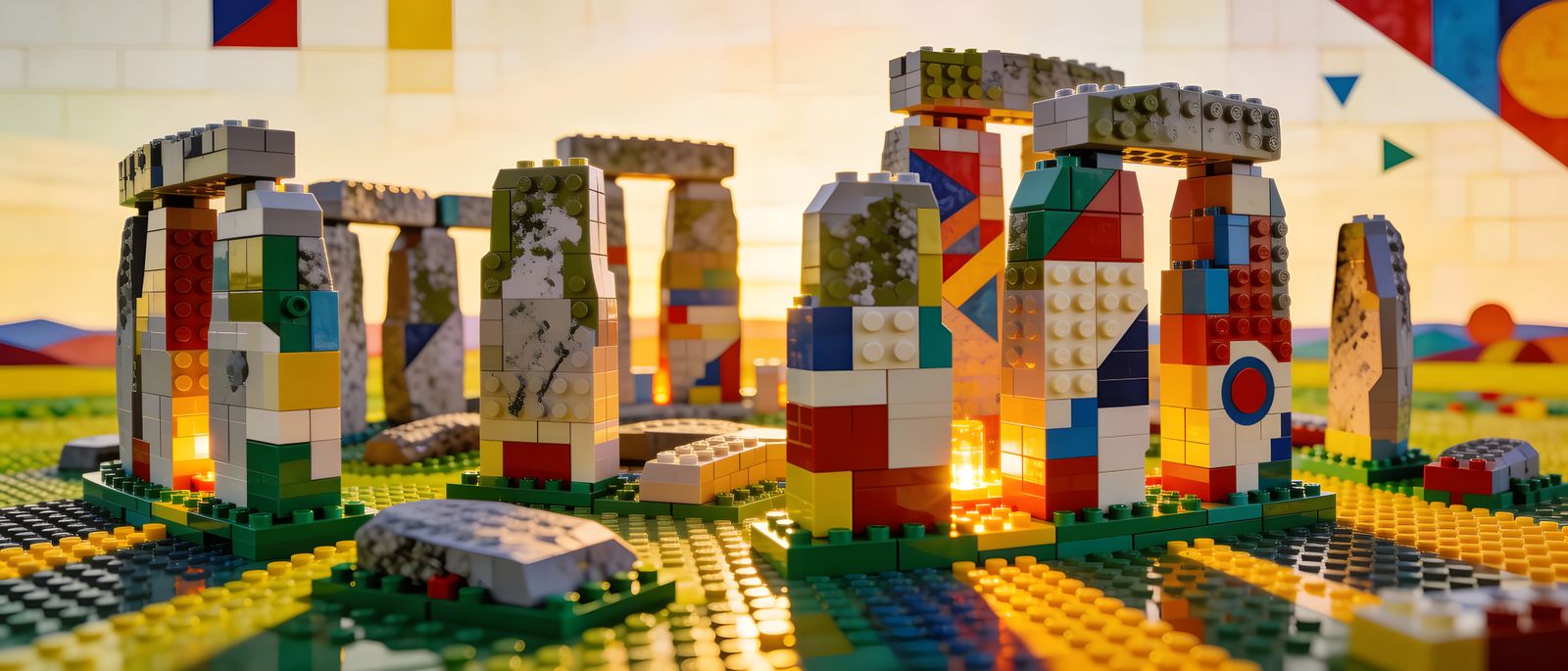 Stonehenge Reimagined as Colorful Lego Ruins