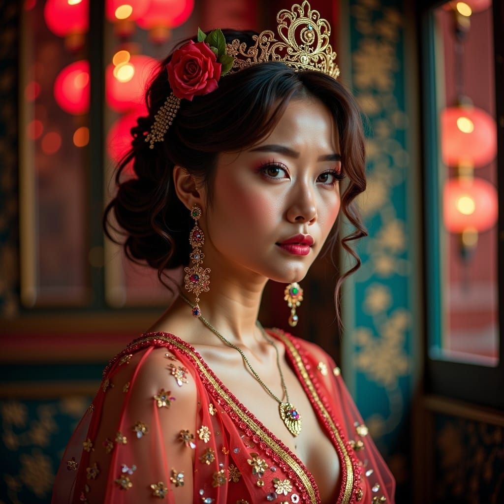 Shangri-La Princess Portrait in Bauhaus Style