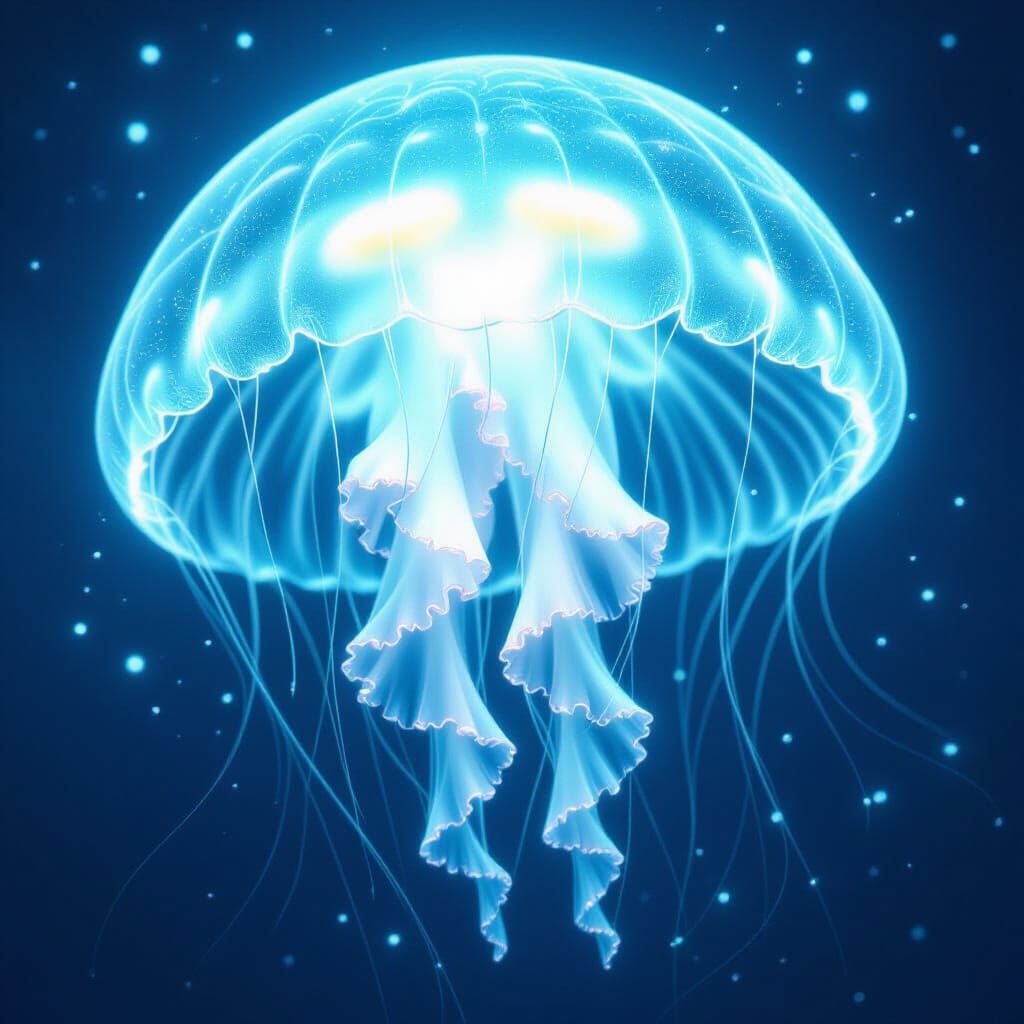 Bioluminescent Jellyfish in Dreamy Digital Art Style