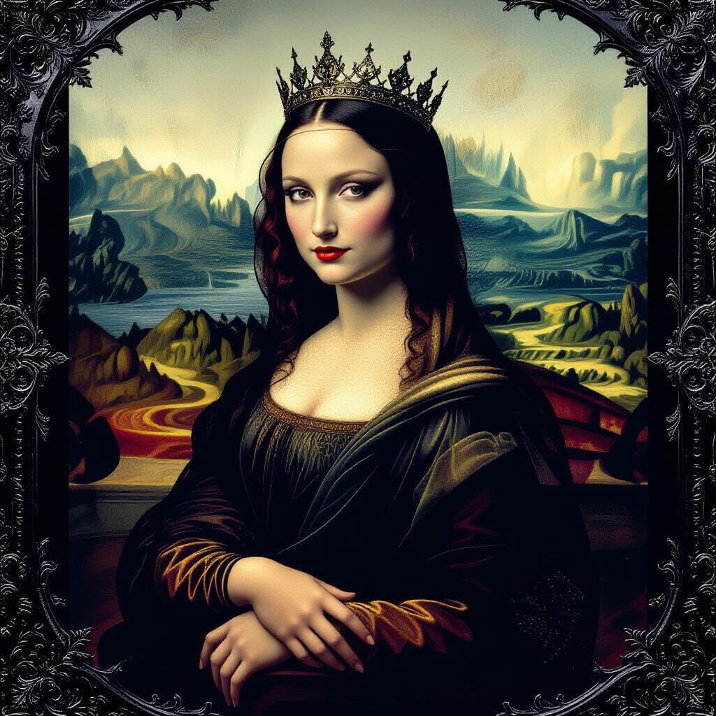 Gothic Queen: A Modern Mona Lisa Masterpiece