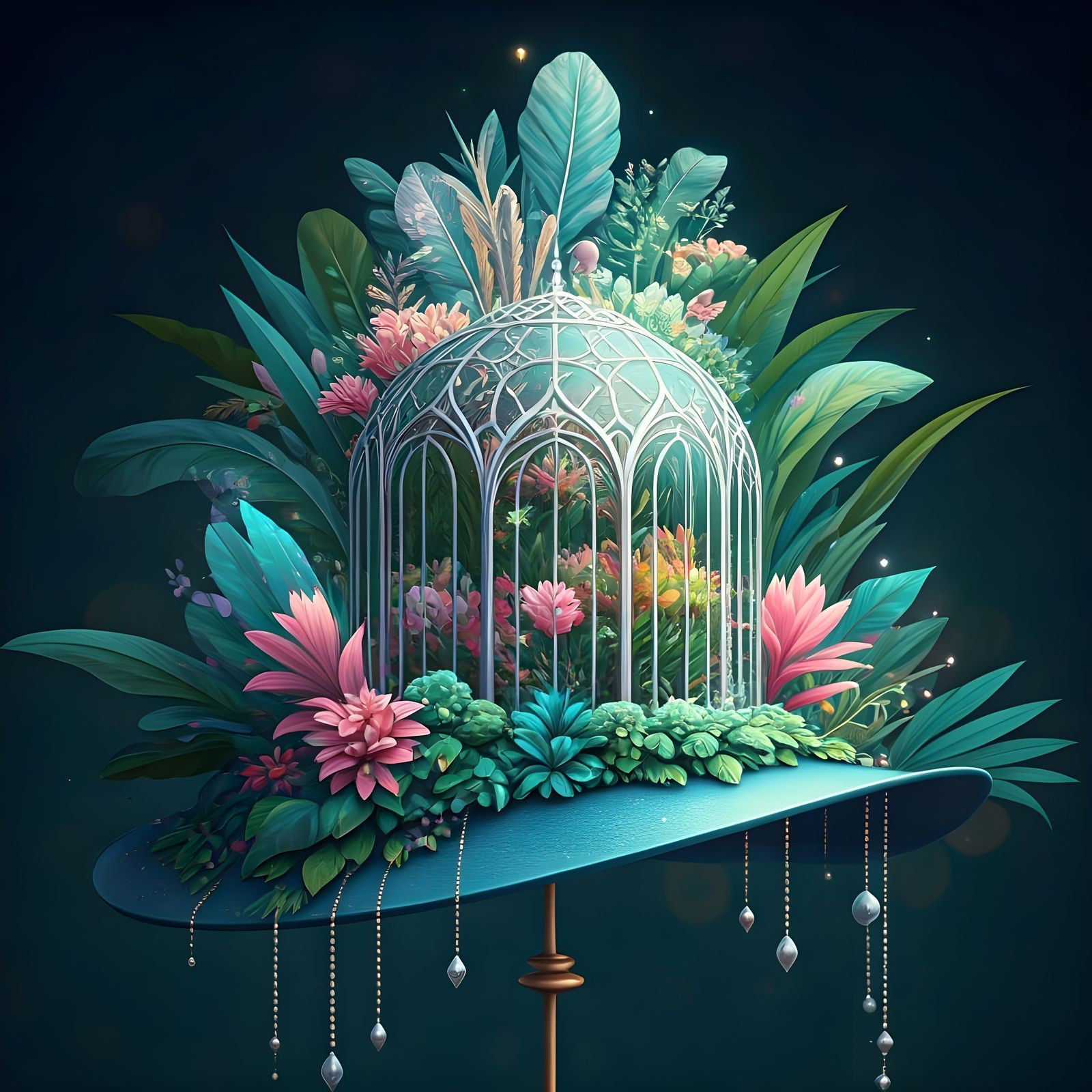 Magical Greenhouse Hat in Disney Style