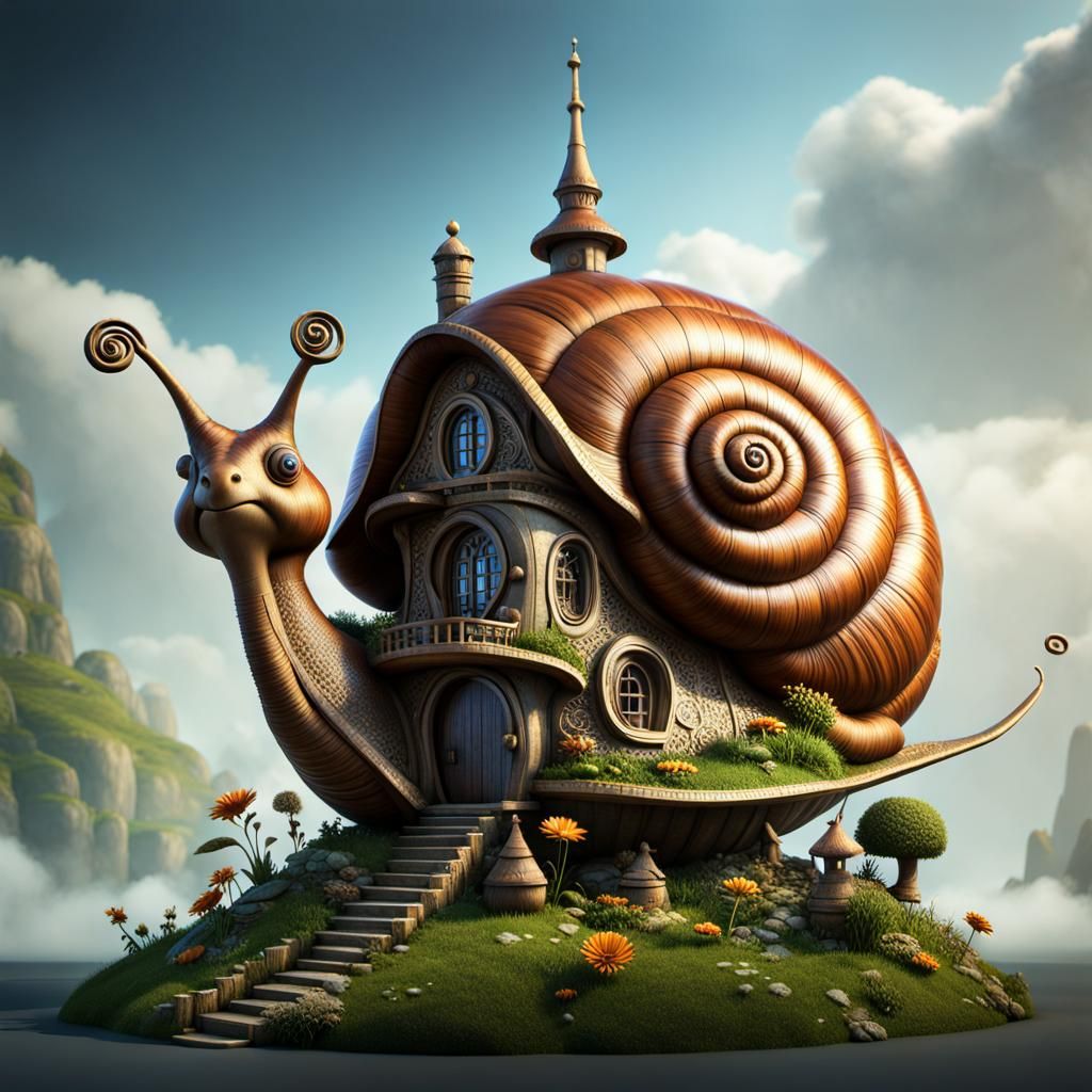 Fantasy Snail House: 3D Game Cinematic Render