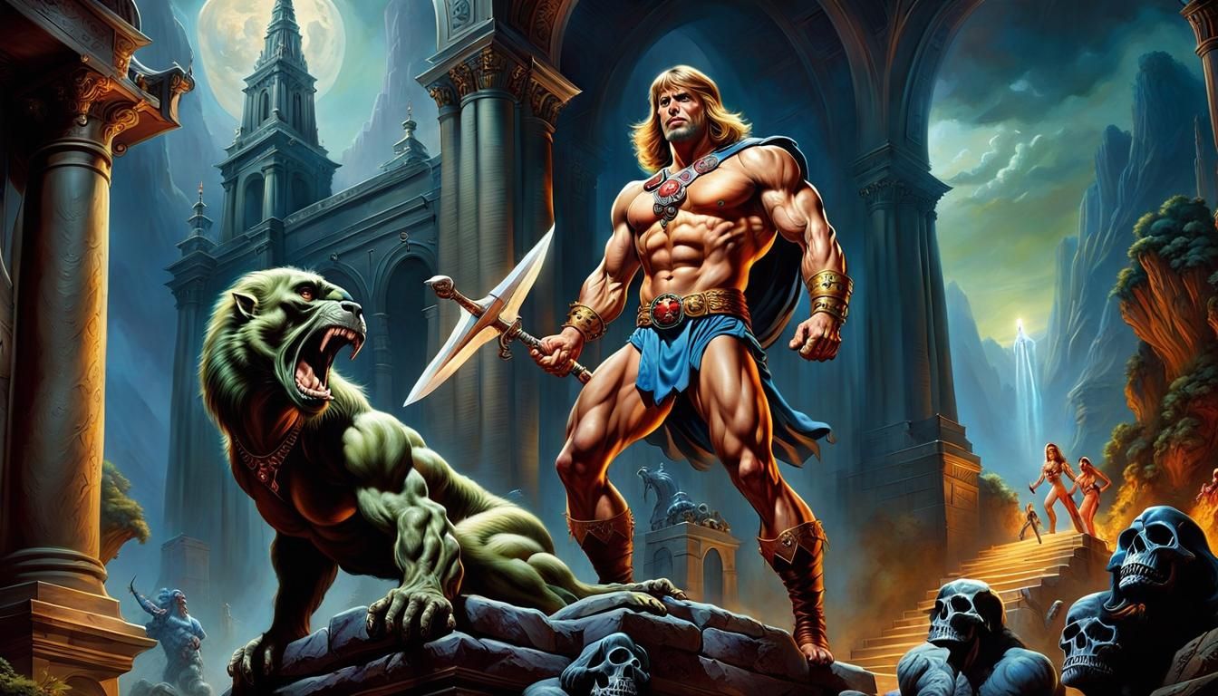 Eternia Temple in a Dark Realm, Digital Painting