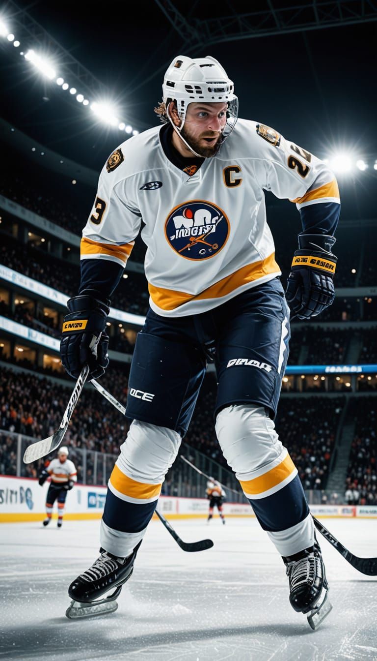 Hockey Player in Action on the Ice
