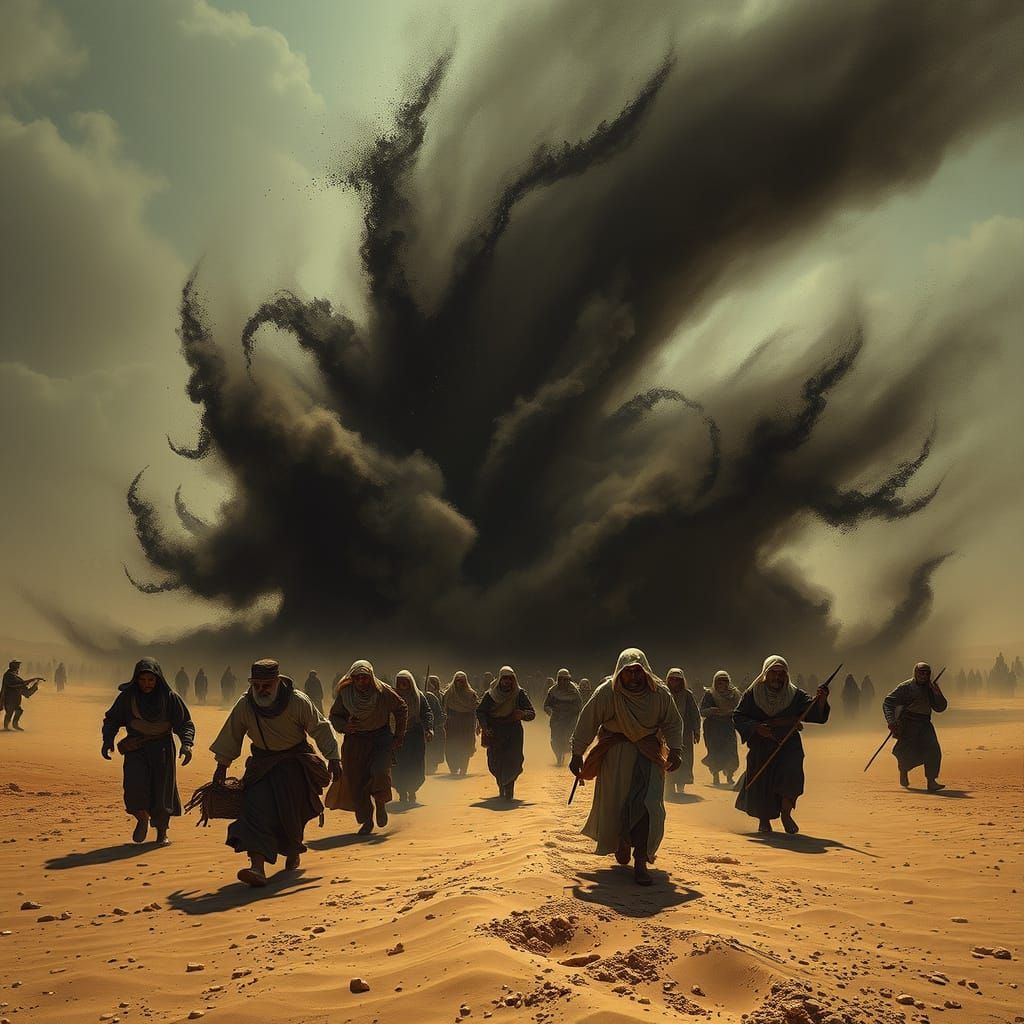 Villagers Flee as Black Sand Devouring Desert Landscape