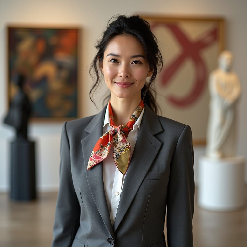 Sophisticated Businesswoman in Modern Art Gallery