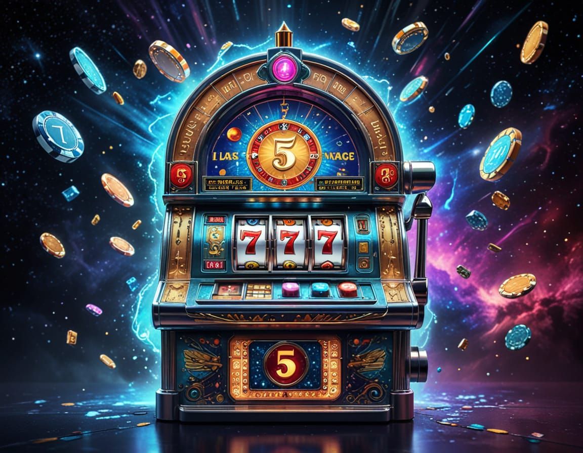 Las Vegas Slot Machine Number Five, Cosmic Illustration