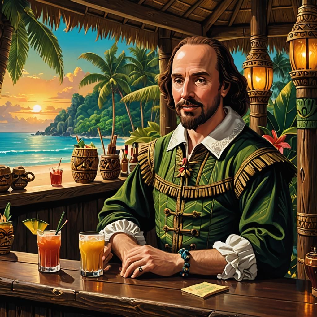 Shakespeare at a Tiki Bar: A Humorous Portrait