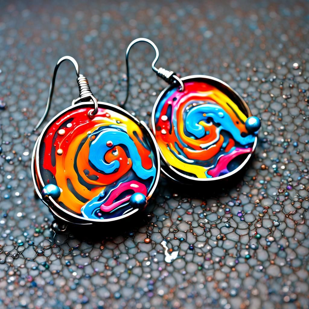 Handcrafted Hammered Wire Earrings in Graffiti Art Style