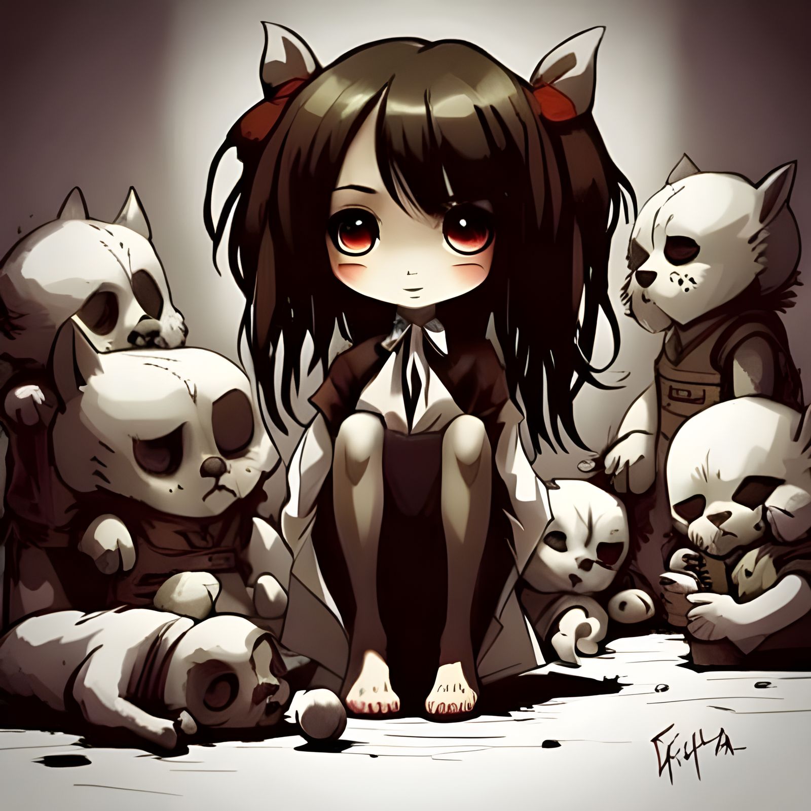 Gothic Vampire Girl in Hyperrealistic Style