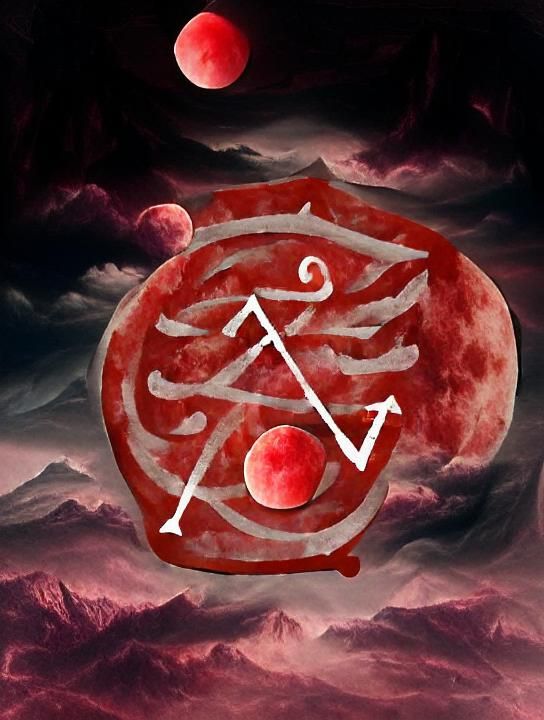 Blood Moon Sigil in Dark Fantasy Style
