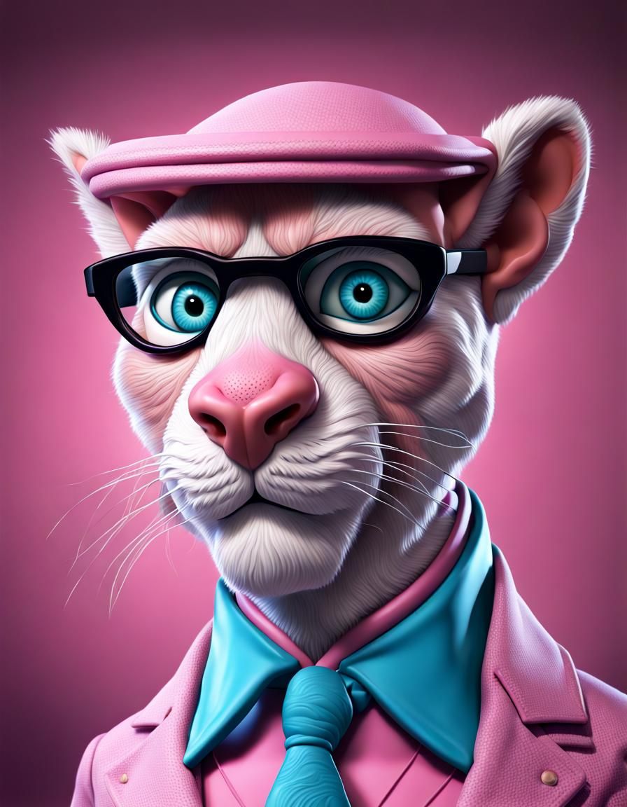 The pink panther sees things ...
