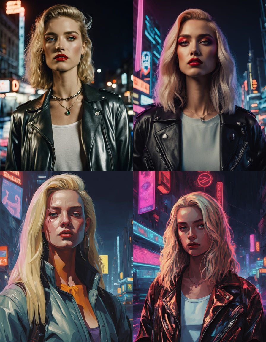 Transgender Woman in City Nightlife Leather Chic