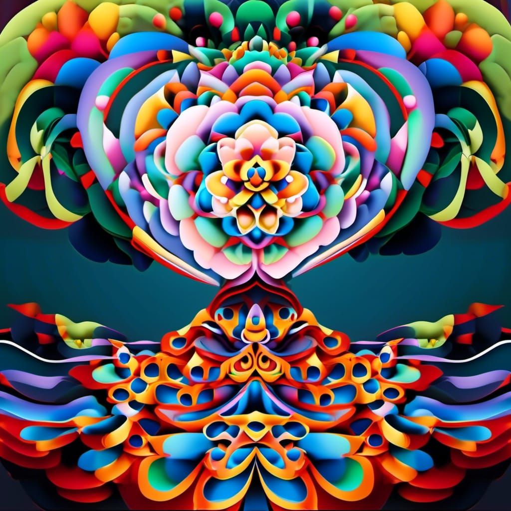 Surreal Colorful Ink Flow in Philosophical Art