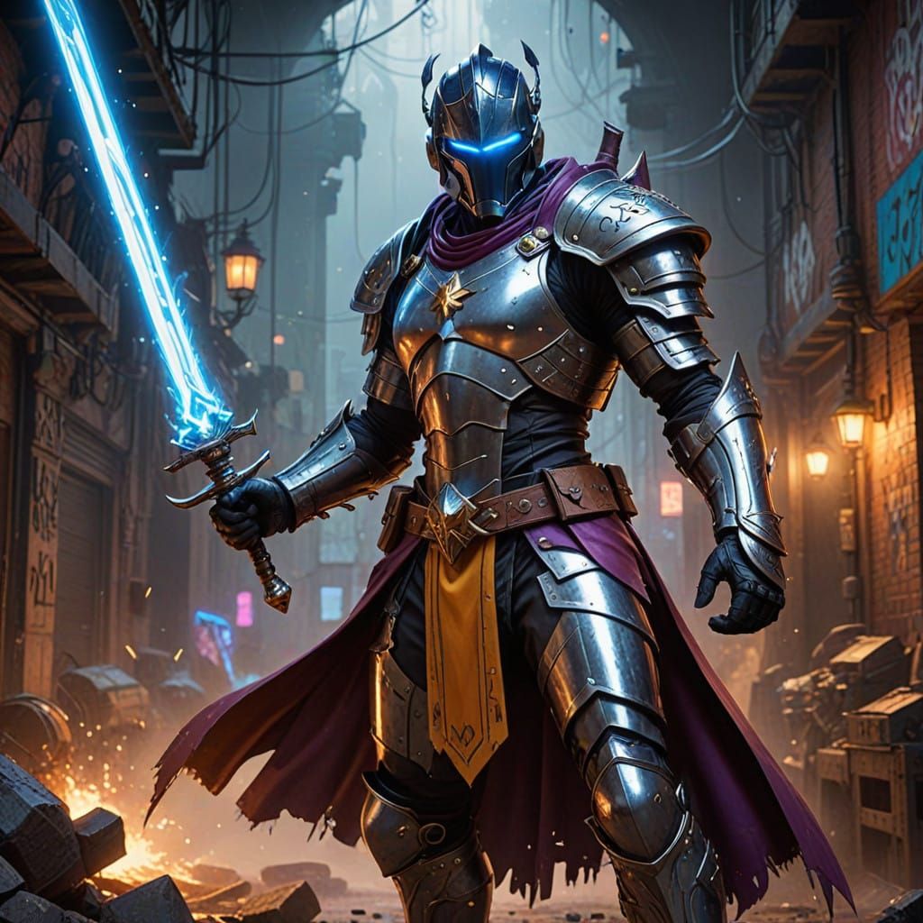 Heroic Fantasy Warrior in Shimmering Leather Armor