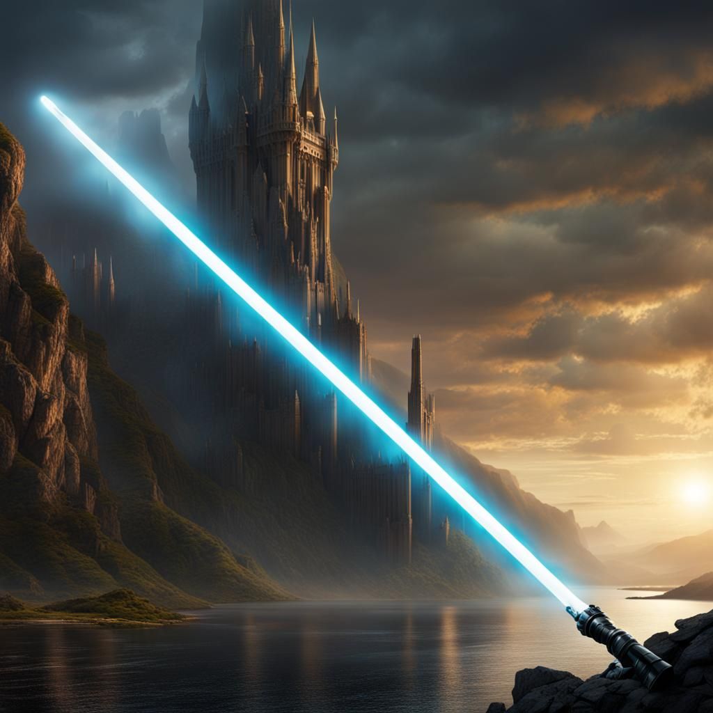 Excalibur Lightsaber: Epic Digital Matte Painting