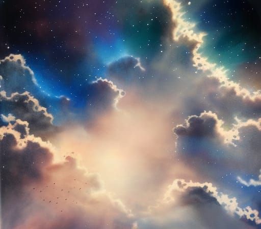 Simple Blue Sky with Clouds