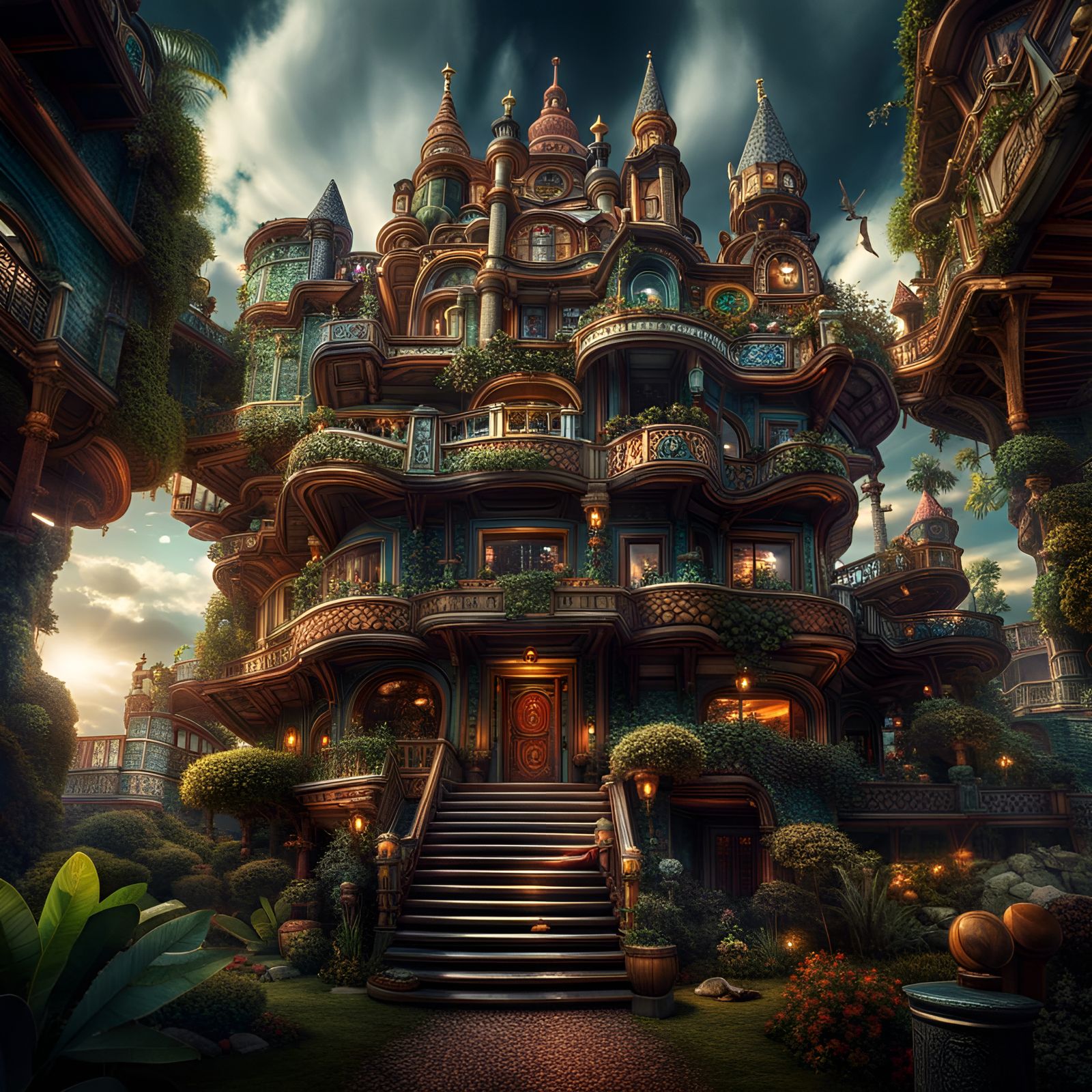 Hyperrealistic Utopian Society in Maximalist Style